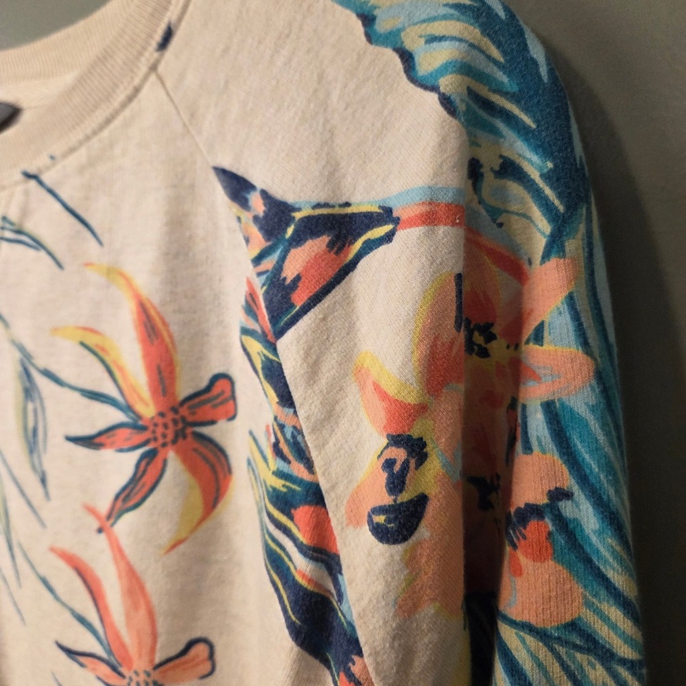 Natural Reflections Women's Tropical Floral Print Sweatshirt 100% Cotton Size M - Picture 3 of 9